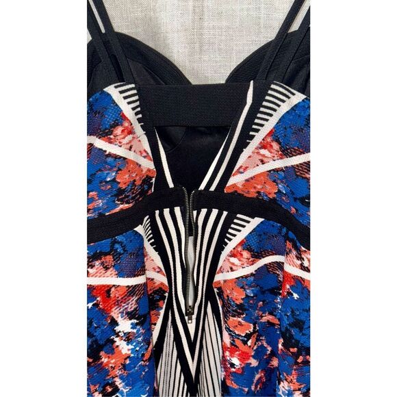 Material Girl Womens Babydoll Bustier Dress Size XL Blue Abstract Strappy Y2K - Picture 8 of 16